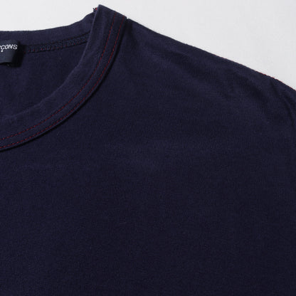 10SS スリーブ フラワー リネン混 キュプラコットン 切替 バインダーネック Tシャツ (HE-T111) / プレーン ソリッド ベーシック アーカイブ Y2K モード デザイナーズ