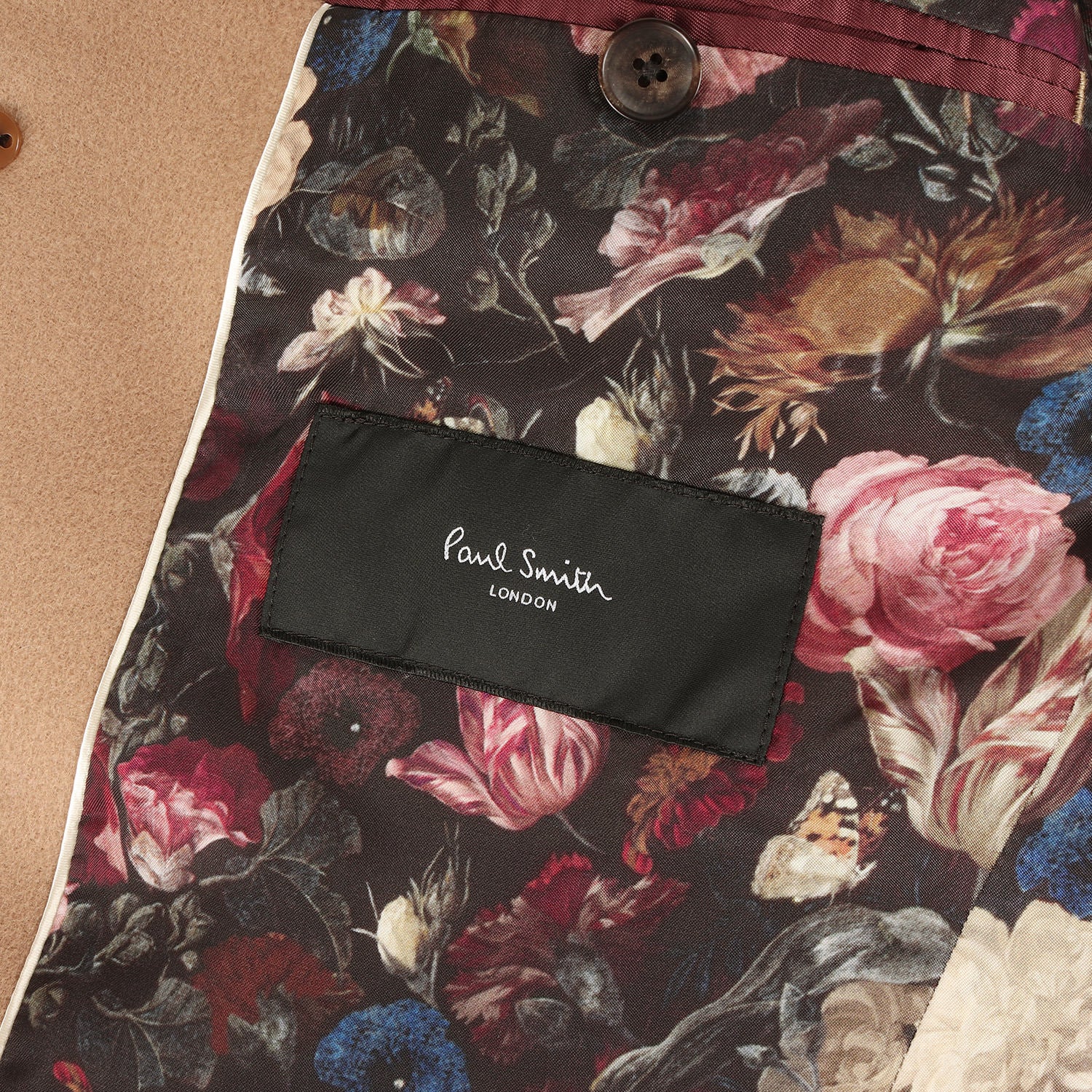 Paul Smith LONDON 裏地フラワービーバーメルトンチェスターコート