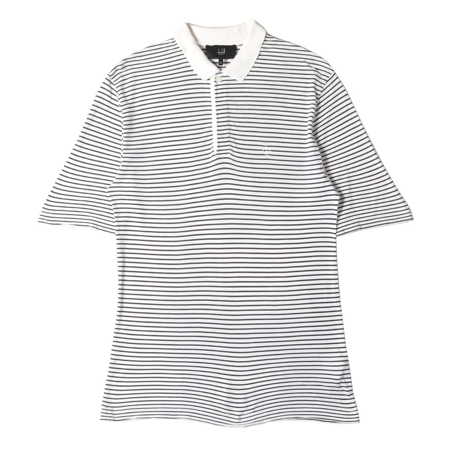 ボーダー ワンポイント ロゴ 刺繍 コットン レーヨン 半袖 ポロシャツ