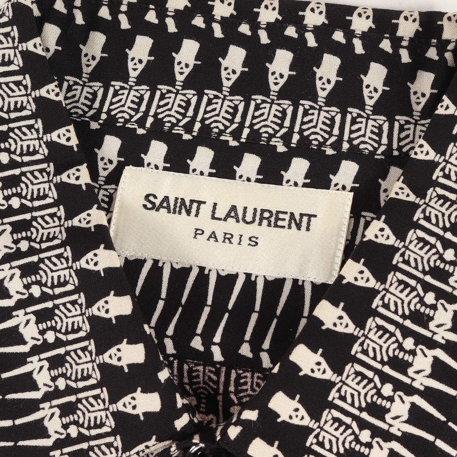 SAINT LAURENT PARIS (サンローラン パリ) 15SS スカル 総柄 レーヨン 