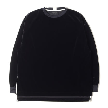 サイドスリット ストレッチ ベロア ロングスリーブ Tシャツ (131520005) / 長袖 カットソー ロンT プルオーバー トップス