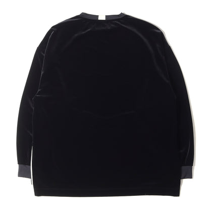 サイドスリット ストレッチ ベロア ロングスリーブ Tシャツ (131520005) / 長袖 カットソー ロンT プルオーバー トップス