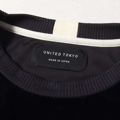 サイドスリット ストレッチ ベロア ロングスリーブ Tシャツ (131520005) / 長袖 カットソー ロンT プルオーバー トップス