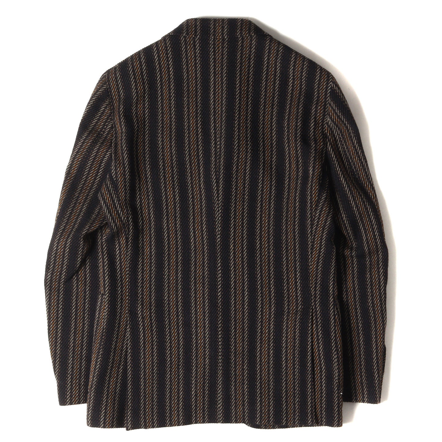 ブートニエール付き ストライプ ストレッチ ウール コットン ツイード 3B テーラード ジャケット(JU93AQ43 IPA57537)