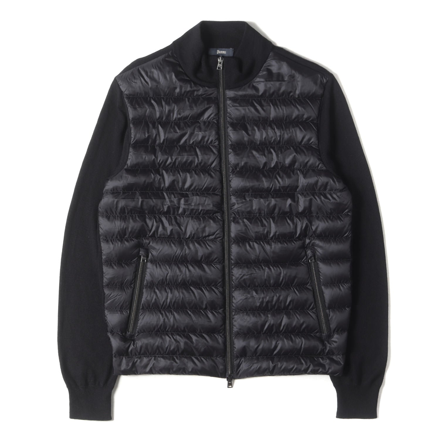 HERNO (ヘルノ) ハイゲージ ウールシルク ニット コンビ ライト