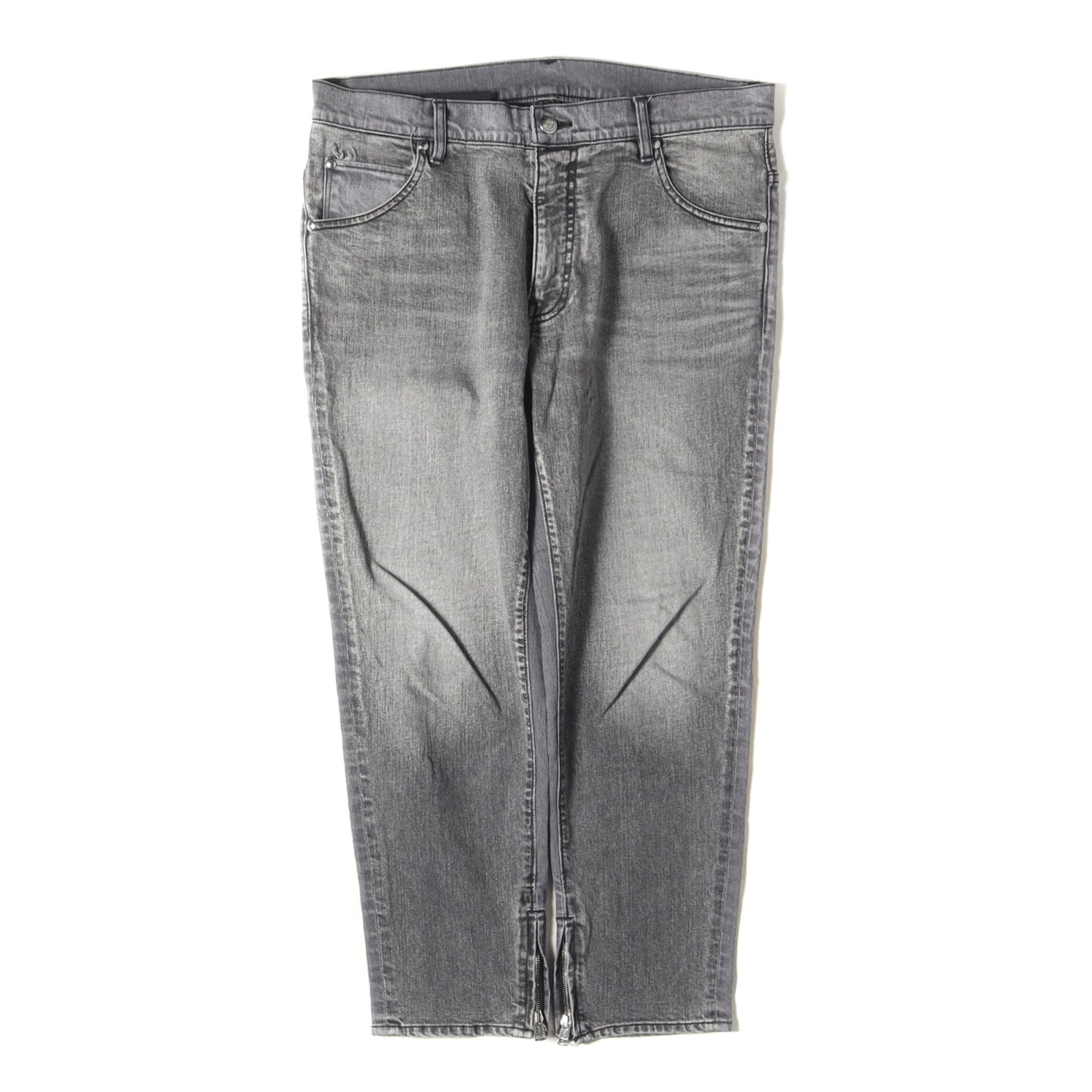 22SS USED加工 ツートーン ジップ テーパード ストレッチ デニム パンツ (7.5 ZIP TAPERED 2TONE MRP519 CTU229) / ジッパーフライ ジーンズ