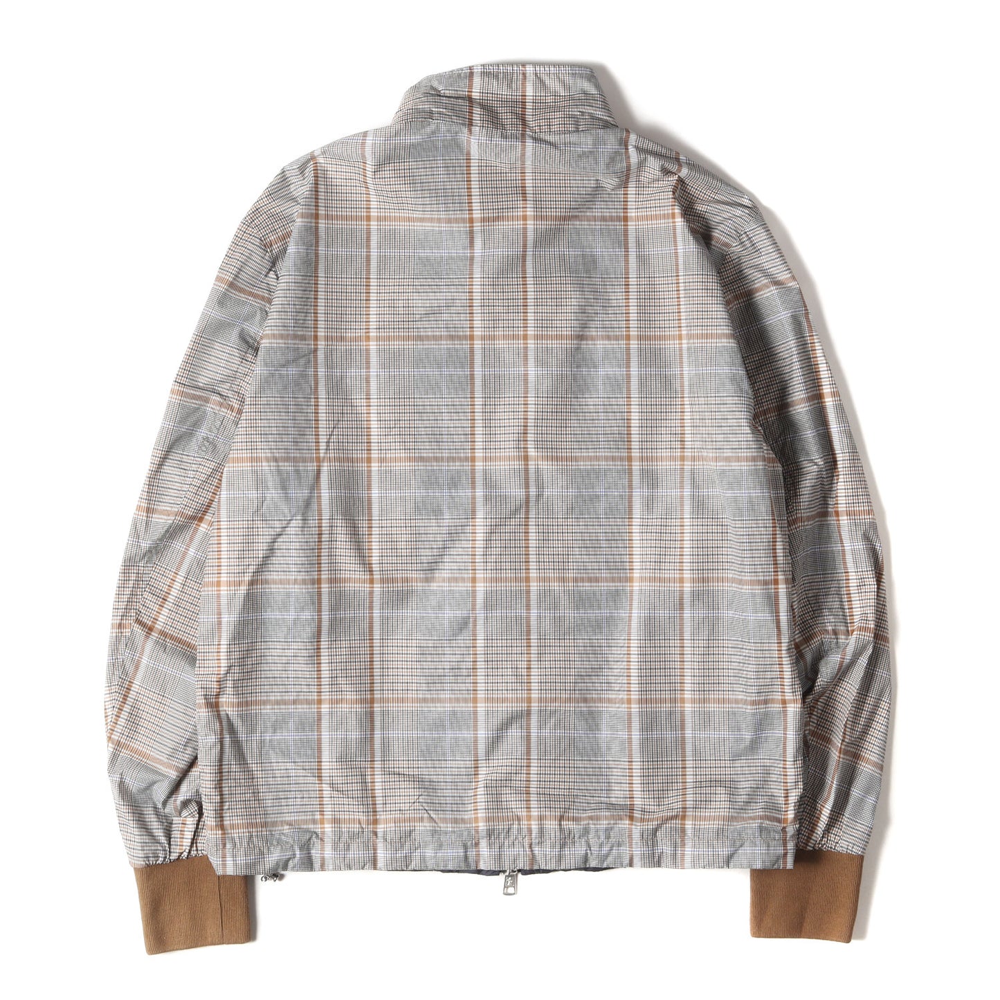 23AW ハウスチェック リバーシブル ハイネック ナイロン ダブルジップ ブルゾン (FLAMENNE I10911A00128 M2956) / ジャケット