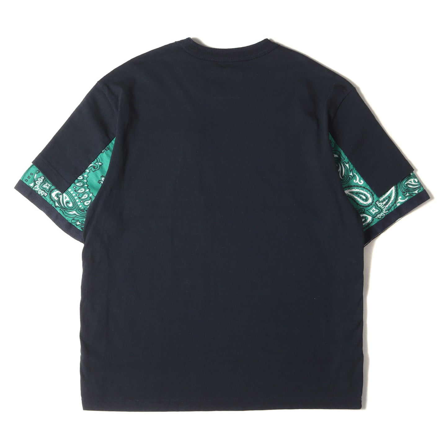 22SS ペイズリー バンダナ 切替 ジップポケット Tシャツ (Bandana Print T-Shirt 22-02697M)