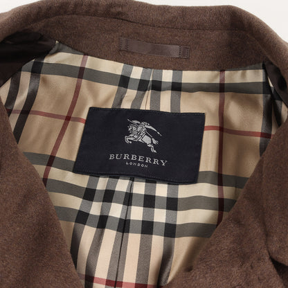 カシミヤ アンゴラ ウール モッサ ステンカラー コート / バルカラー バルマカーン 裏地ノバチェック LONDON