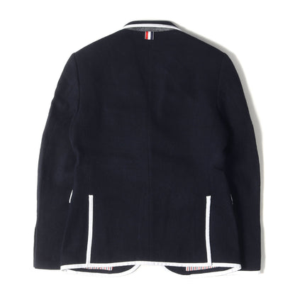 × Neiman Marcus トリコロールライニング パイピング 金ボタン 段返り3B ウール ブレザー ジャケット (251120011) / テーラード 定番 ベーシック アメトラ アイビー ビジカジ オフィカジ ラグカジ イタカジ