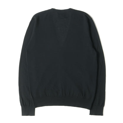 ホースビット モノグラム ジャガード ウール ハイゲージ ニット カーディガン / 羽織 定番 ベーシック ラグカジ ラグジュアリー カジュアル イタカジ