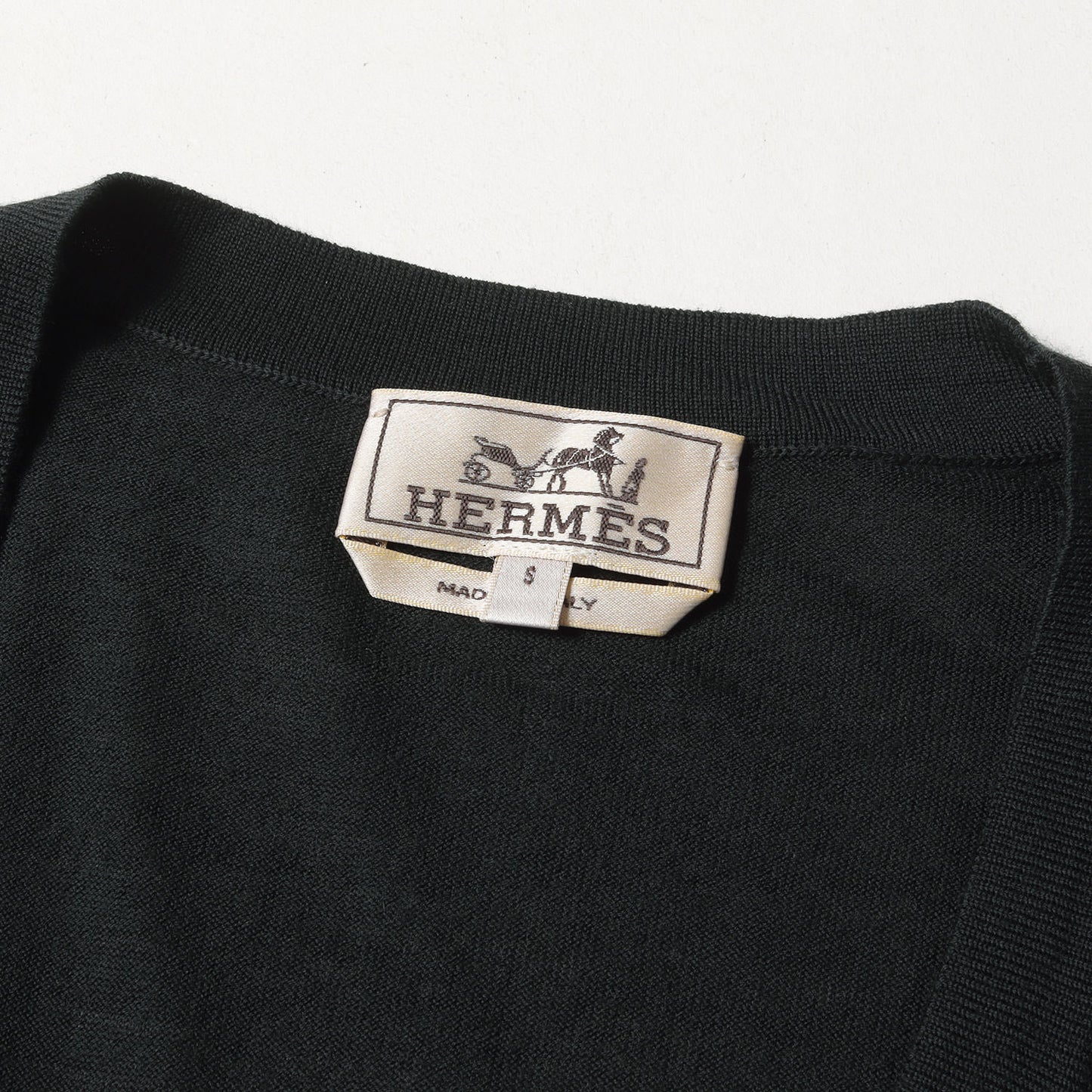 ホースビット モノグラム ジャガード ウール ハイゲージ ニット カーディガン / 羽織 定番 ベーシック ラグカジ ラグジュアリー カジュアル イタカジ