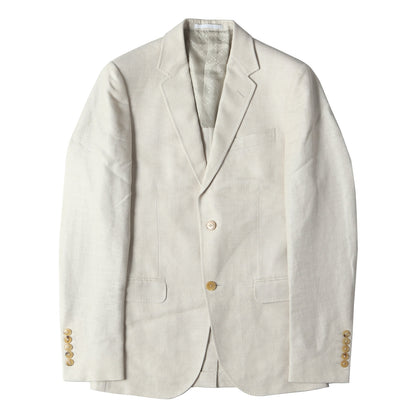 ナローラペル カシミヤ混 リネン コットン シルク 2B テーラード ジャケット (19VFF0)