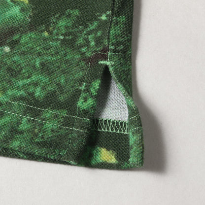 ワンポイント PG ロゴ 刺繍 ゴルフコース ポリコットン 鹿の子 半袖 ポロシャツ (053-9160419) / 総柄 ゴルフ スポーツ ウェア MADE IN JAPAN