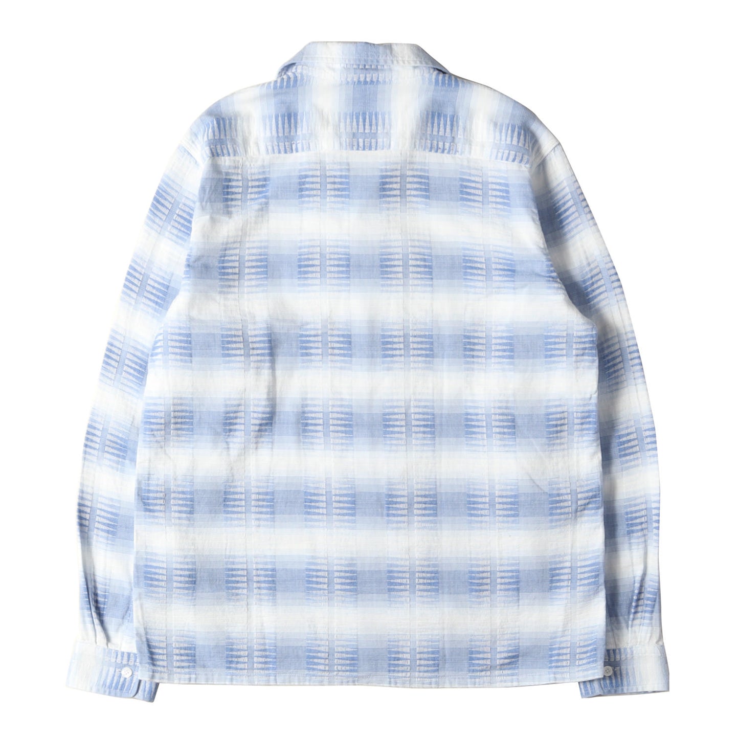 18SS ネイティブ ジャガード ボーダー オープンカラー シャツ (CESAR VINTAGE SHIRT) / 長袖 開襟 ボックスシルエット メキシカン