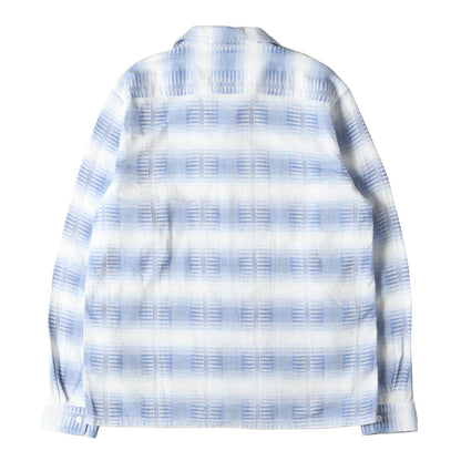 18SS ネイティブ ジャガード ボーダー オープンカラー シャツ (CESAR VINTAGE SHIRT) / 長袖 開襟 ボックスシルエット メキシカン