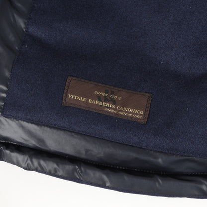 VITALE BARBERIS CANONICO SUPER 120S カノニコ ウール ポリ コンビ フード付き ハイネック ダウン ジャケット (KAUS 8D503) / ブルゾン カウス