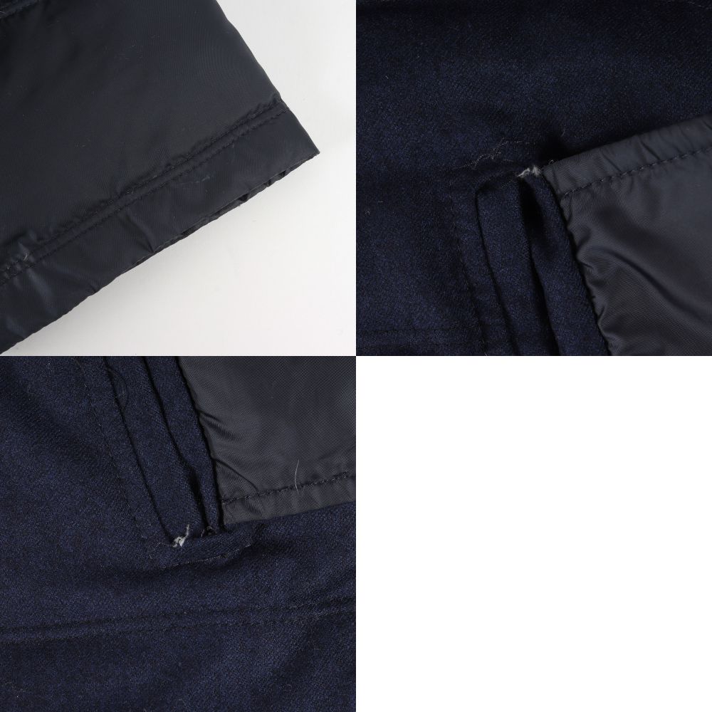 VITALE BARBERIS CANONICO SUPER 120S カノニコ ウール ポリ コンビ フード付き ハイネック ダウン ジャケット (KAUS 8D503) / ブルゾン カウス