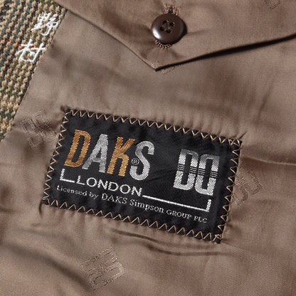 90s スウェード ガンパッチ エルボーパッチ ガンクラブチェック ウール ツイード 2B ハンティング テーラード ジャケット