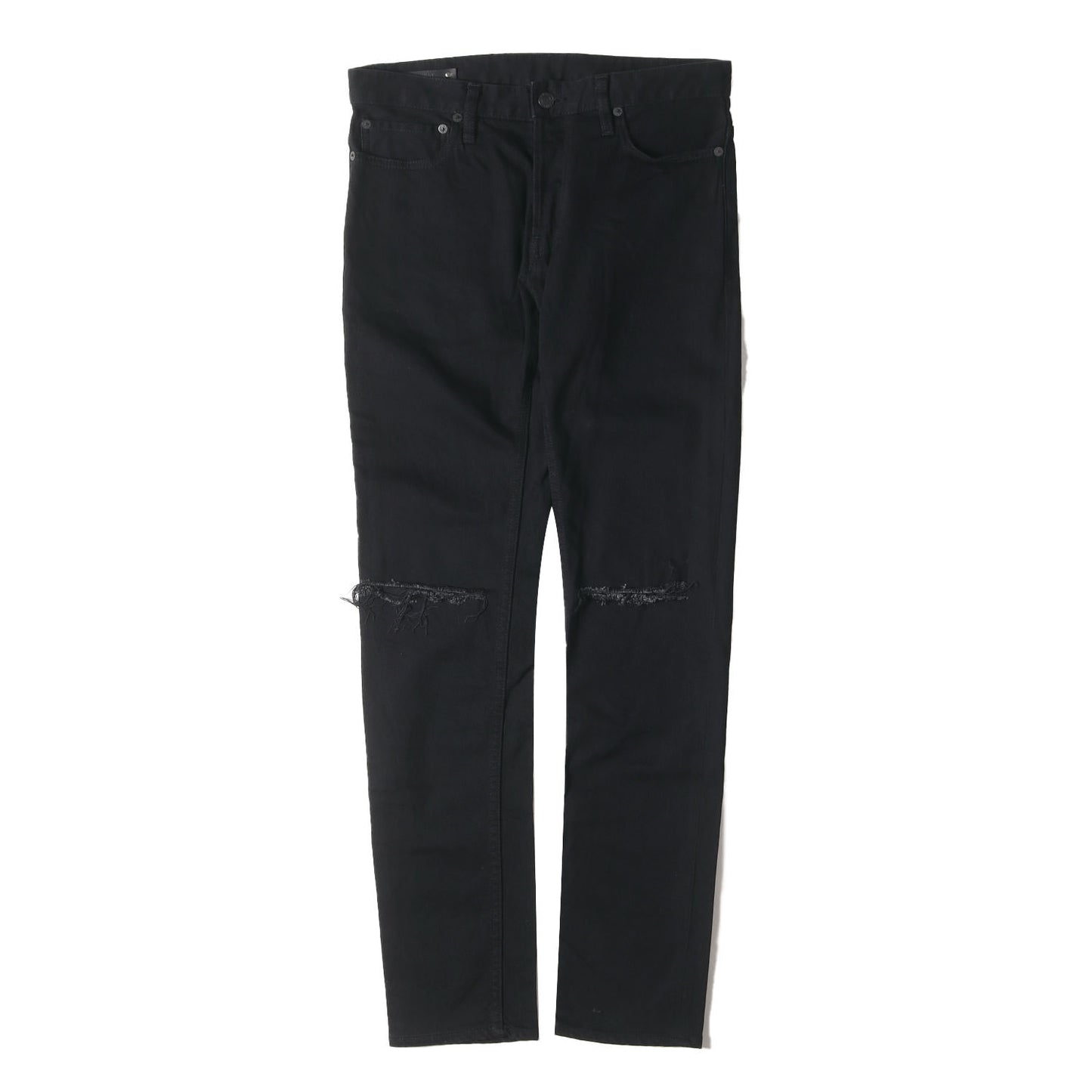 ダメージ加工 ストレッチ スリム スキニー デニム パンツ (S. Slim STR 5pocket KST FPK107NKS-91) / ボタンフライ ジーンズ