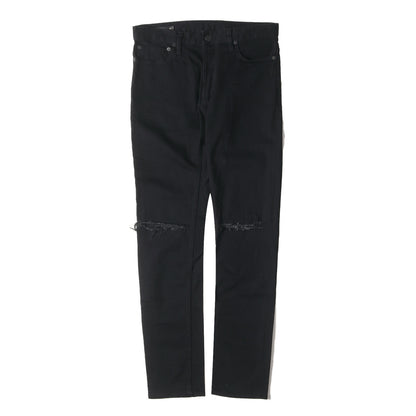 ダメージ加工 ストレッチ スリム スキニー デニム パンツ (S. Slim STR 5pocket KST FPK107NKS-91) / ボタンフライ ジーンズ