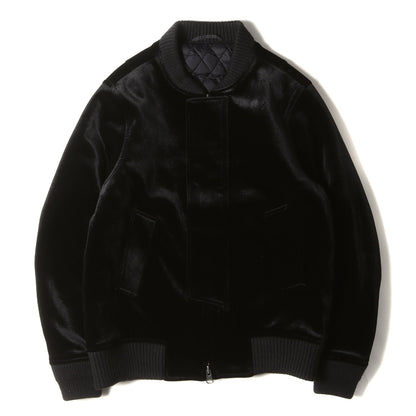 18AW ストレッチ ベルベット フライフロント パテッド フライト ボンバー ジャケット (Calvin M41817CN01) / ダブルジップ ブルゾン カルビン 中わた