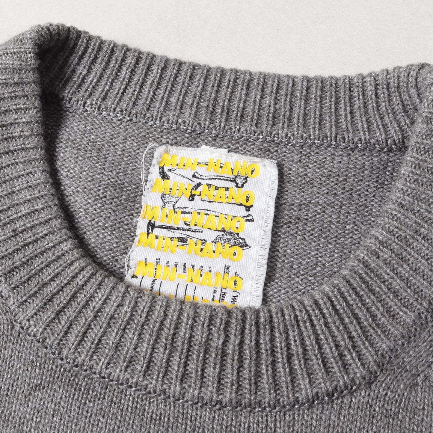 19AW × MIN-NANO HAMPSHIRE ロゴ ジャガード レタード アクリルウール ニット / セーター プルオーバー