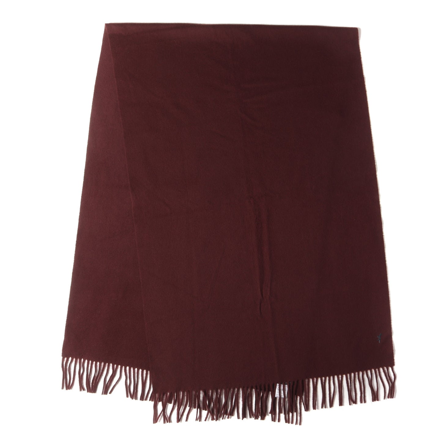 ヴァージンウール フリンジ フォックス 刺繍 大判 ストール / マフラー ショール