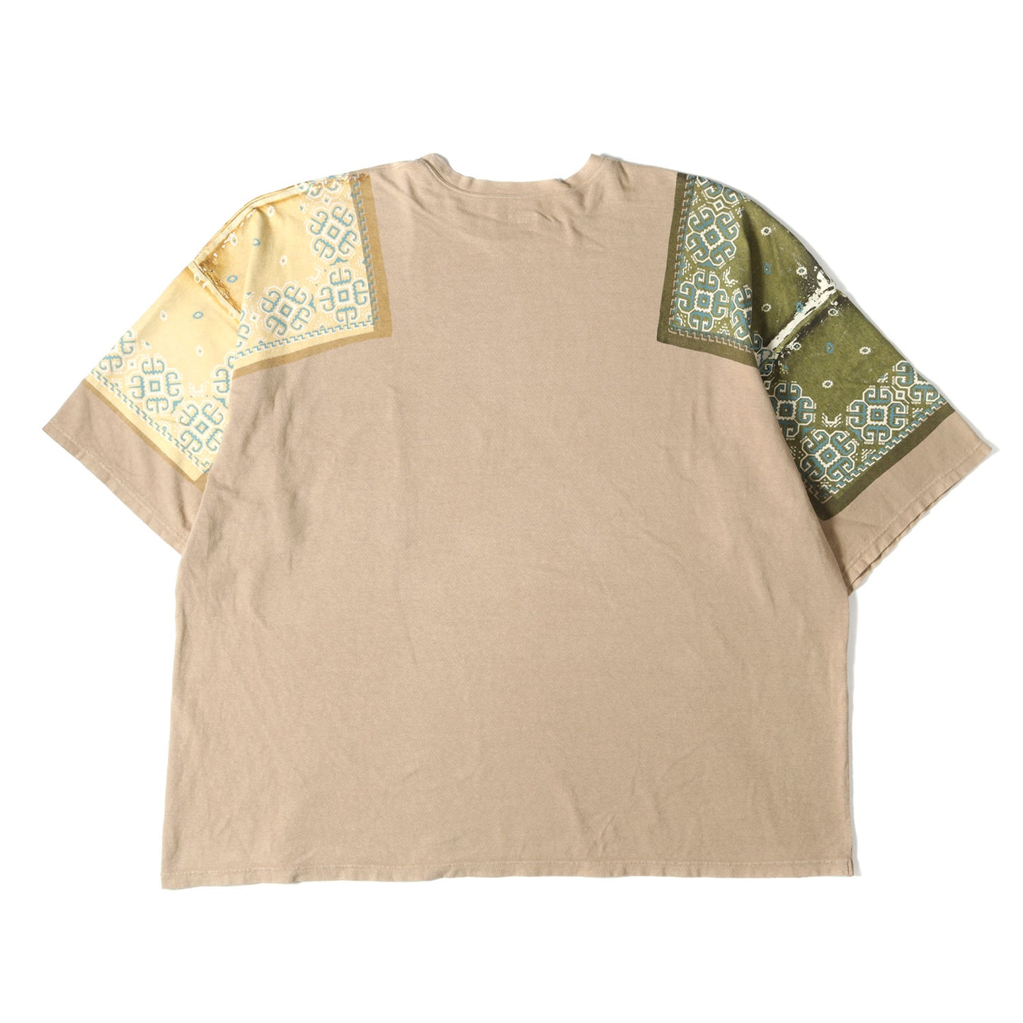バンダナ プリント スリーブ オーバー サイズ ポケット Tシャツ / ビッグ シルエット アメカジ