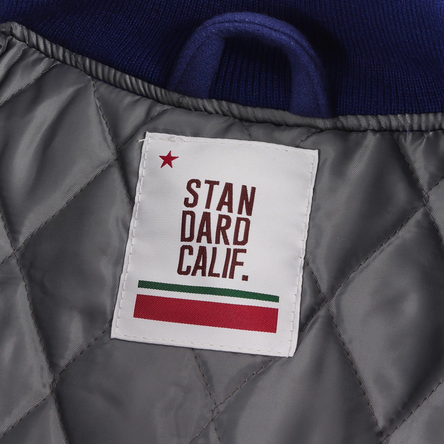 ロゴ チェーン刺繍 ワッペン カウレザースリーブ メルトン スタジャン (SD VARSITY JACKET)