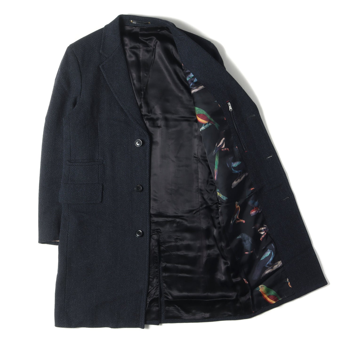 キャメル混 カシミヤウール ヘリンボーン ツイード 3B チェスター コート (SINGLE CHESTER COAT 273115 690R)