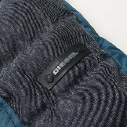 ポリツイル 切替 ハイネック ダウンジャケット