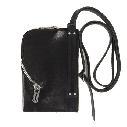 ラウンドジップ メタル ホースレザー ネック ウォレット / 首掛け 財布 コンパクト