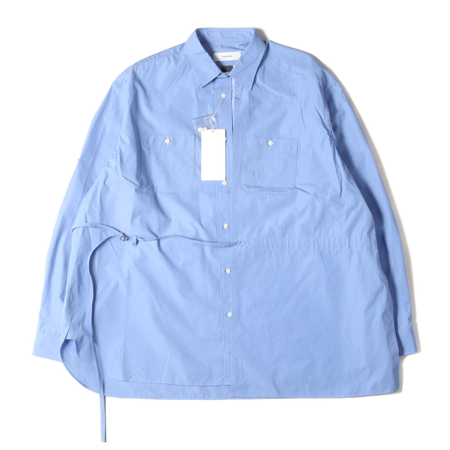 23AW アシンメトリカル ベルテッド シャツ(ASSYMETRICAL BELTED SHIRT MKS-SH-M07) / 長袖 ロング オーバーサイズ