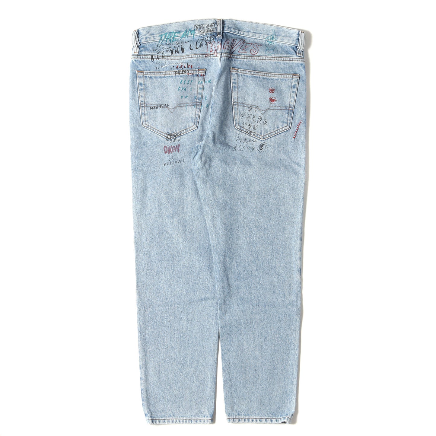 ペイント加工 デニム スリム スキニー パンツ (MHARKY 0076K) / ボタンフライ ジーンズ