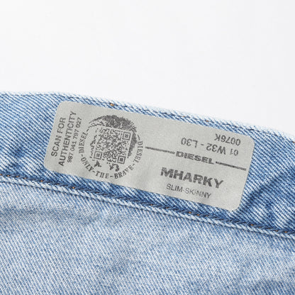 ペイント加工 デニム スリム スキニー パンツ (MHARKY 0076K) / ボタンフライ ジーンズ