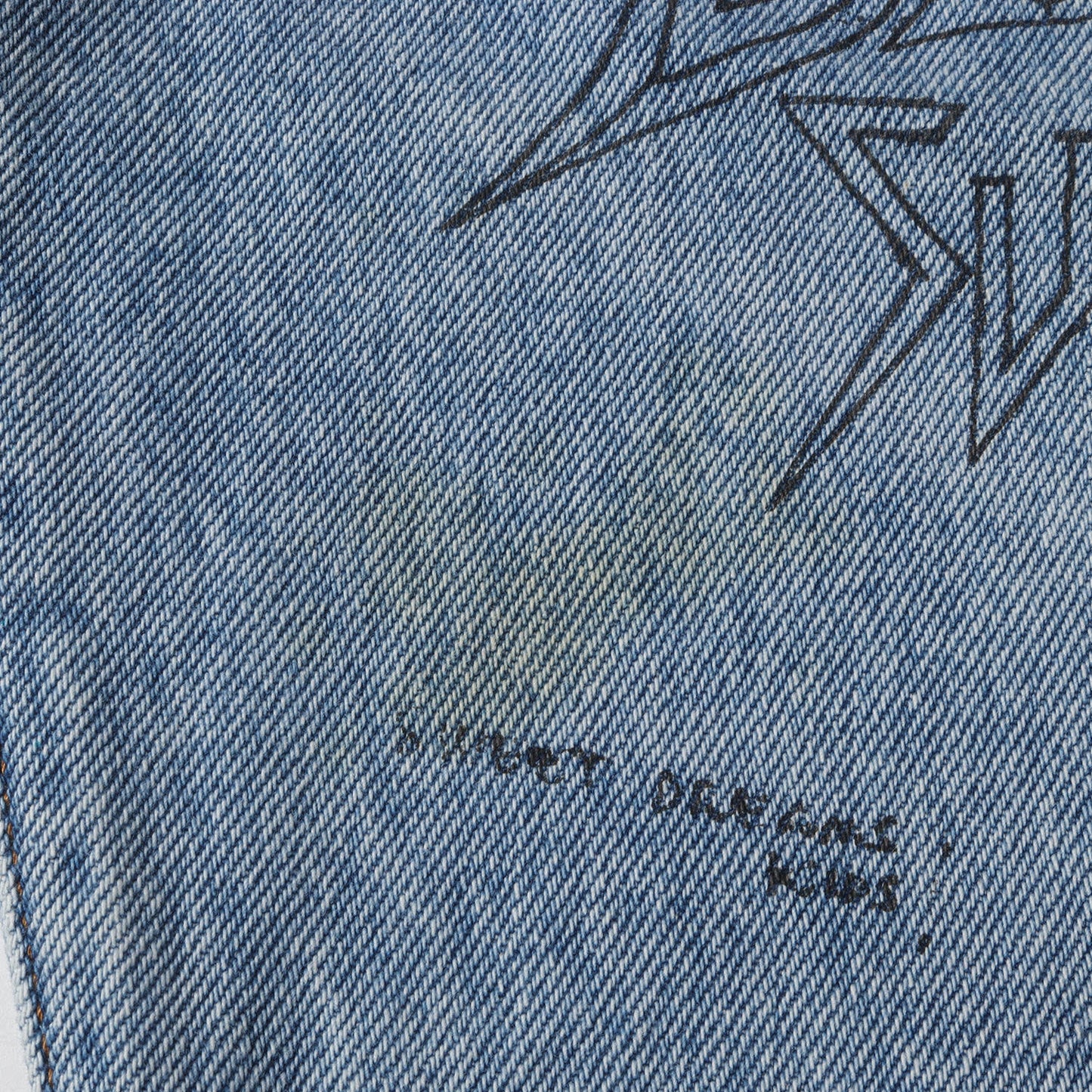 ペイント加工 デニム スリム スキニー パンツ (MHARKY 0076K) / ボタンフライ ジーンズ