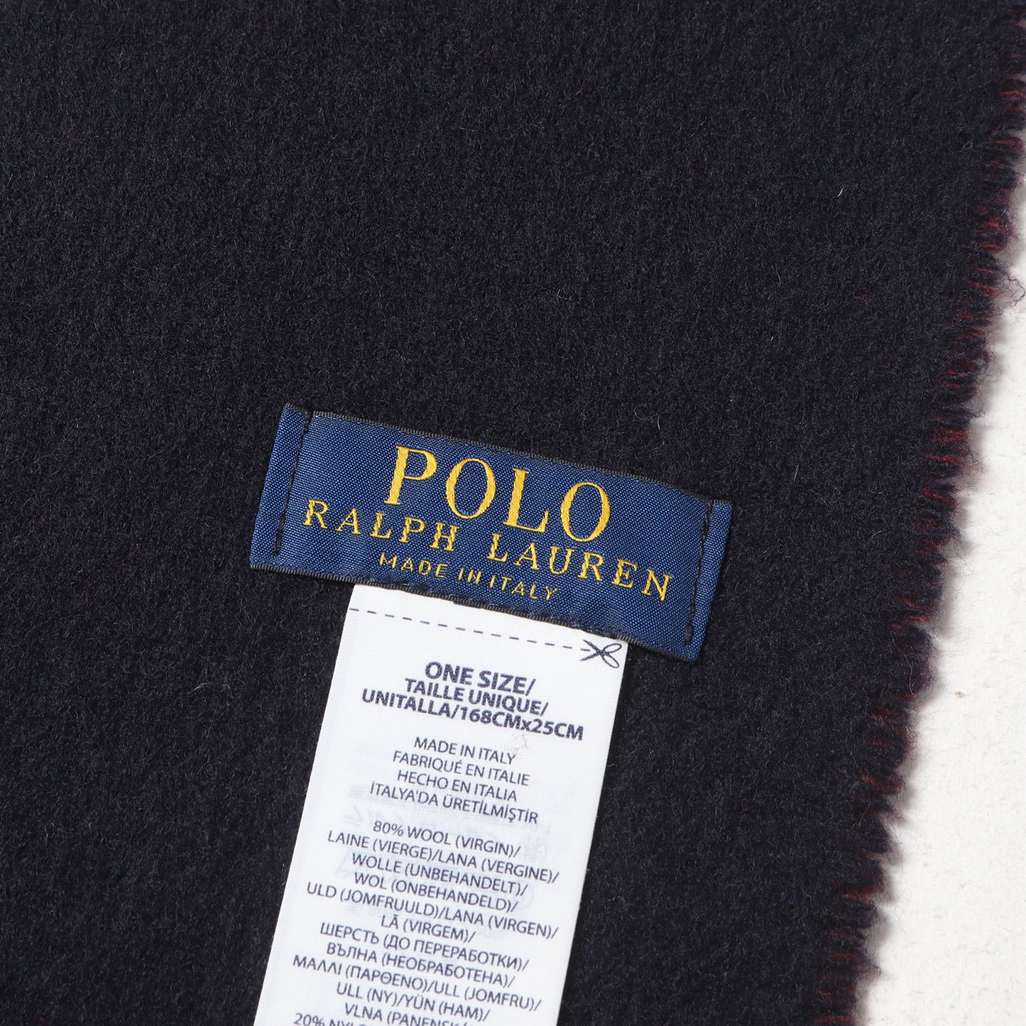 バイカラー アイコン デザイン ウール ナイロン フリンジ マフラー / ストール イタリア製