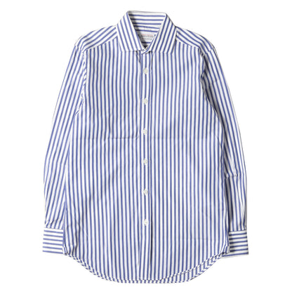 × THOMAS MASON ロンドンストライプ ワイドカラー ドレス シャツ / 長袖 ビジネス フォーマル