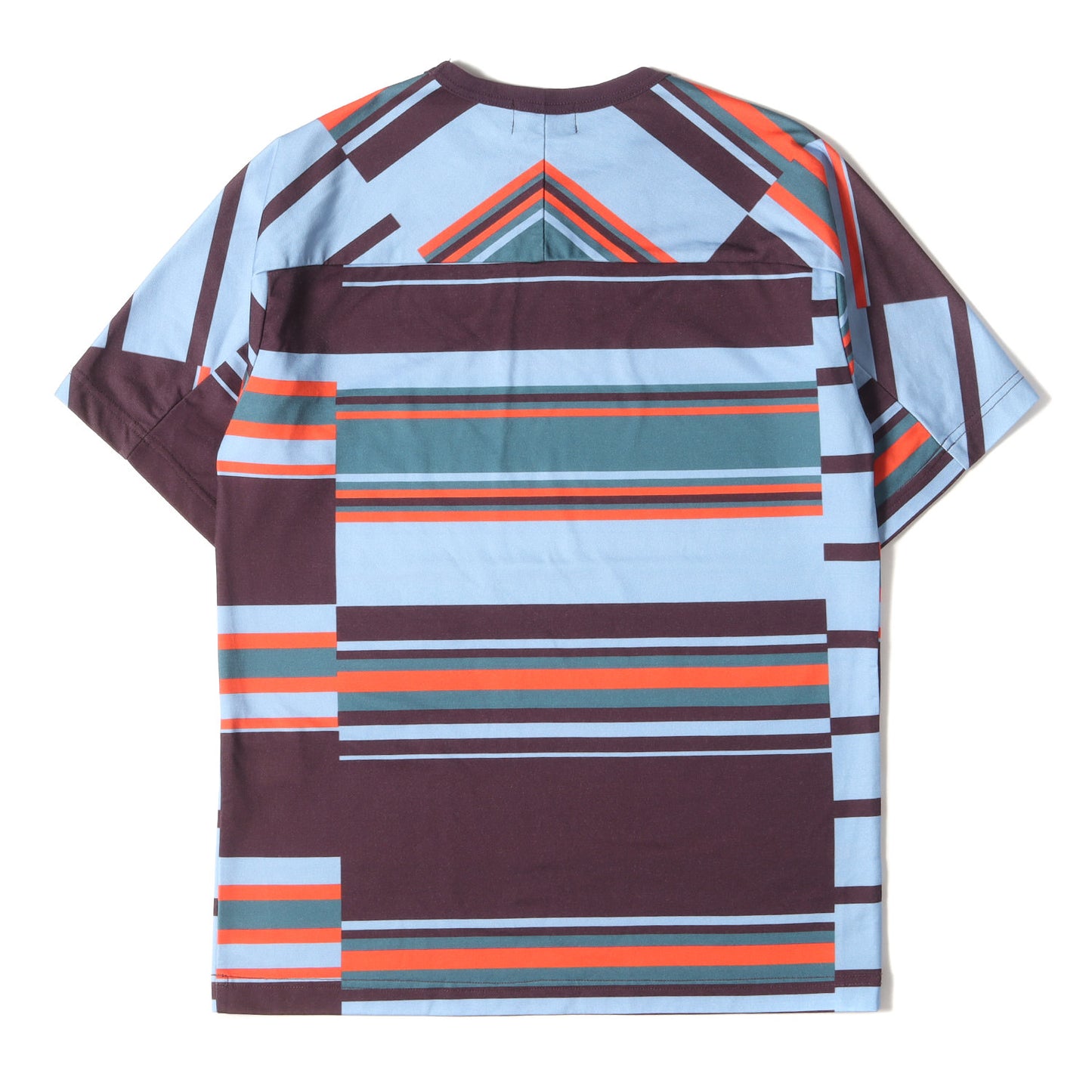 マルチボーダー 変型 切替 ポリコットン ジャージー Tシャツ (187SCM-T07205)