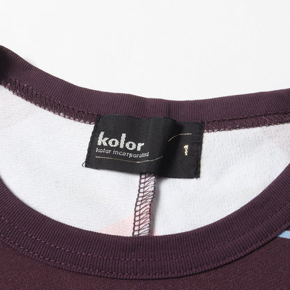 マルチボーダー 変型 切替 ポリコットン ジャージー Tシャツ (187SCM-T07205)