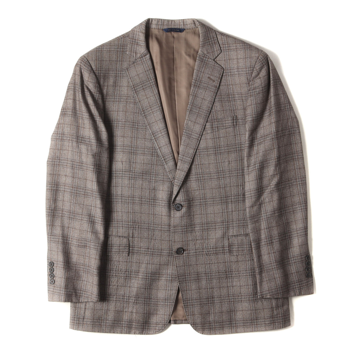 × E.THOMAS チェックオンチェック カシミア混ウール 2B テーラード ジャケット / REGENT ビジネス フォーマル