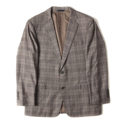 × E.THOMAS チェックオンチェック カシミア混ウール 2B テーラード ジャケット / REGENT ビジネス フォーマル