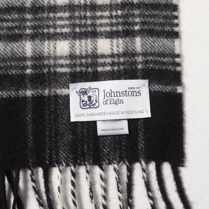 チェック カシミア ウール フリンジ マフラー