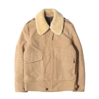 00s イーストバイウエスト期 ボアムートン 襟 ステンカラー モールスキン ジップ コート / MADE IN JAPAN