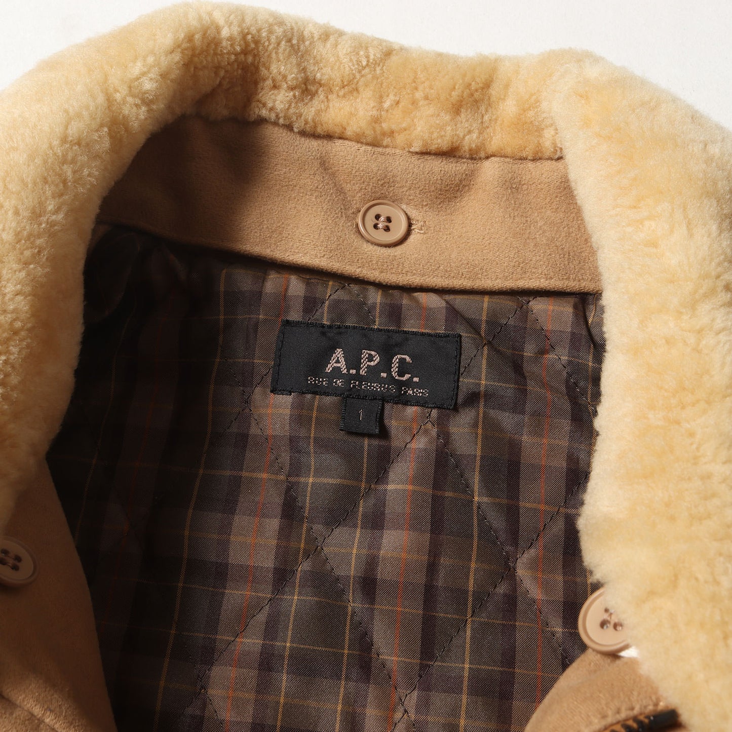 00s イーストバイウエスト期 ボアムートン 襟 ステンカラー モールスキン ジップ コート / MADE IN JAPAN