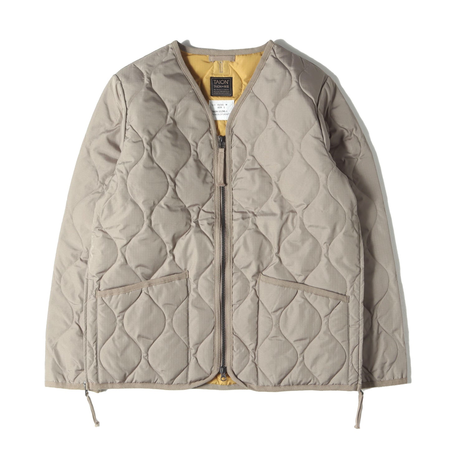 22AW ミリタリー Vネック ダブルジップ ダウンジャケット (TAION-101ZML-1) / 両脇スリットファスナー ブルゾン キルティング ライナー アウター 羽織 定 ベーシック アメカジ MILITARY LINE