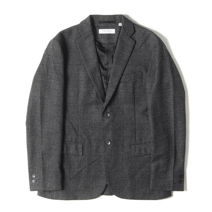 グレンチェック ストレッチ ウールナイロン 2B テーラード ジャケット (1222-139-1477) / 定番 ベーシック ビジカジ オフィカジ BEAUTY&YOUTH