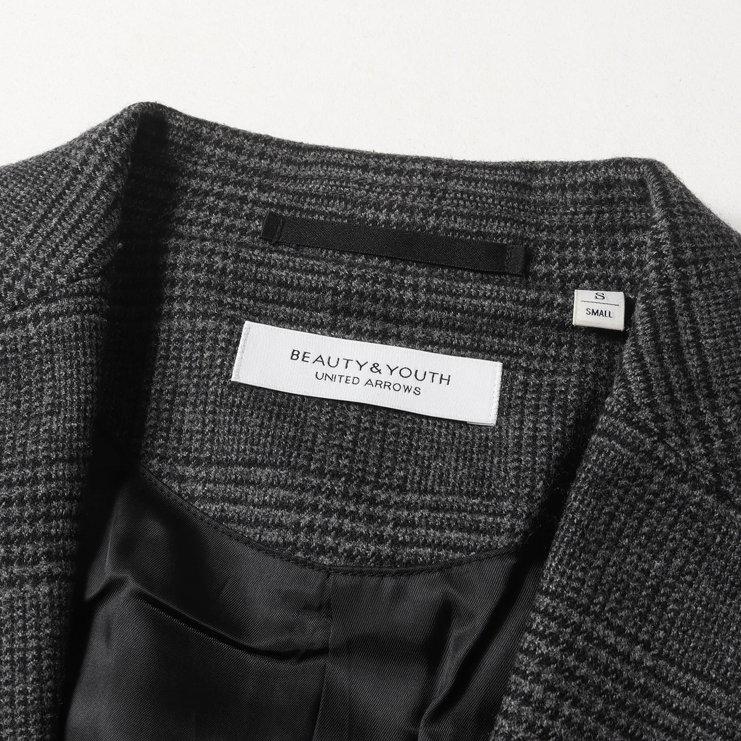 グレンチェック ストレッチ ウールナイロン 2B テーラード ジャケット (1222-139-1477) / 定番 ベーシック ビジカジ オフィカジ BEAUTY&YOUTH