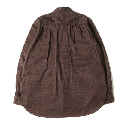 23AW アスコット カラー 総柄 シャツ (Ascot Collar EDW Shirt NS227) / 長袖 フランネル リボン ギャザー クラシカル ドレス